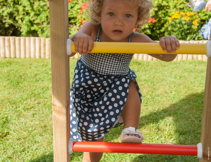 Jungle Fort | Wooden climbing frame with slide & clatter bridge